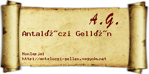Antalóczi Gellén névjegykártya